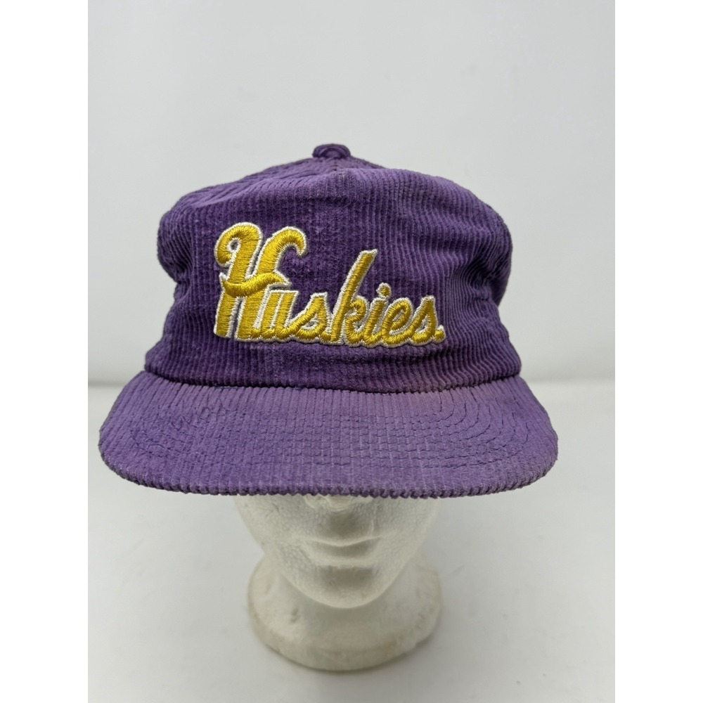 Washington Huskies Corduroy Hat Purple Gold Snapback NCAA College Cap